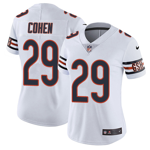Nike Bears #29 Tarik Cohen White Women's Stitched NFL Vapor Untouchable Limited Jersey
